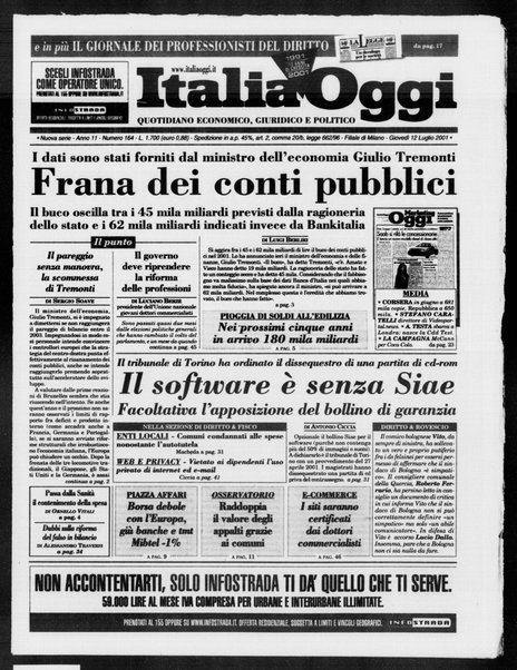 Italia oggi : quotidiano di economia finanza e politica